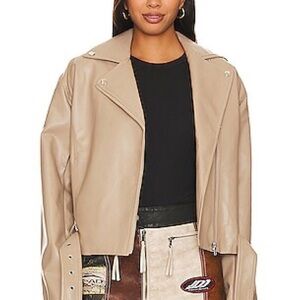 Revolve Lovers + Friends Tan Leather Jacket